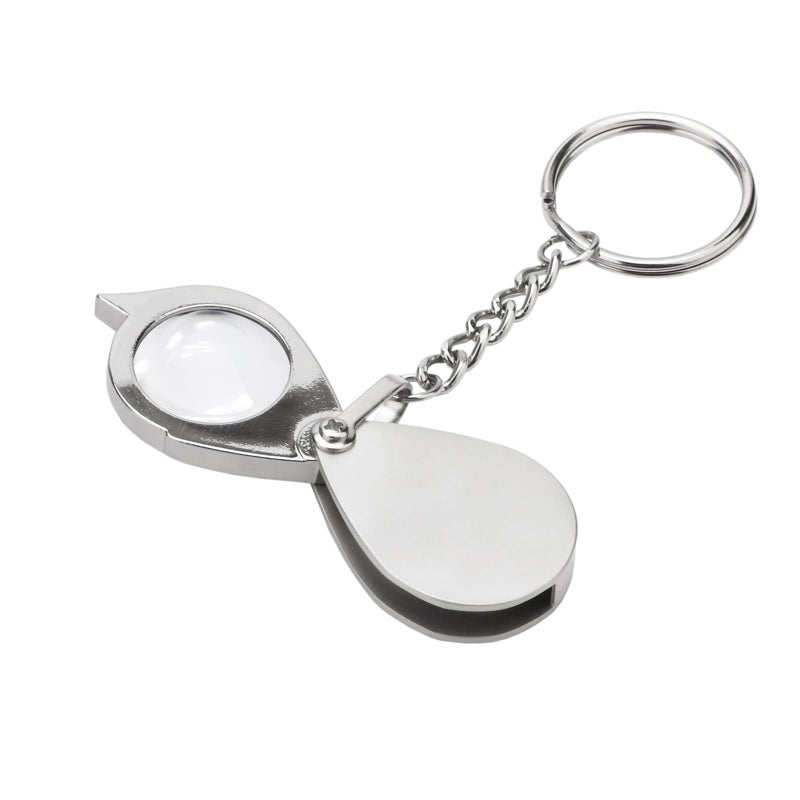 Rongon Small Pocket Magnifying Glass 10X Jewelers Loupe Magnifier Folding Magnifying Lens Keychain Jewelry Loop for Apply to Reading Science Jewelry Hobbies Books - Image 1